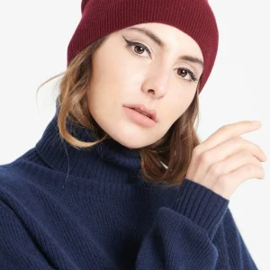 Bonnet unisex en cachemire rouge bordeaux - UNI 2