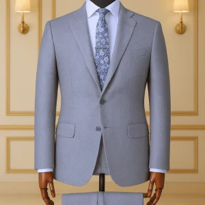 Costume 2 Pieces Bleu Ciel Texturé V.I.P