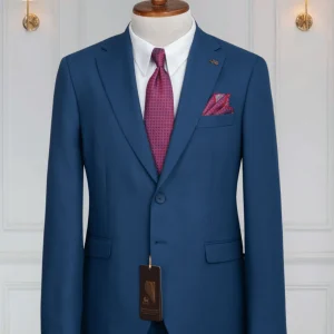 Costume 2 Pieces bleu cobalt deux boutons 4