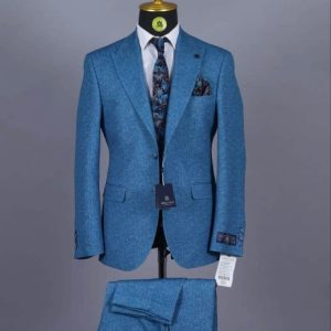 Costume 2 Pieces Bleu Motif V.I.P