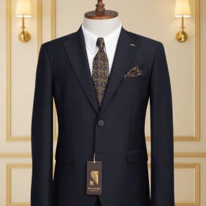 Costume 2 Pieces bleu nuit deux boutons 9