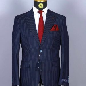 Costume 2 Pieces Bleu Nuit Rayé