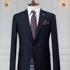 Costume 2 Pieces bleu nuit un bouton