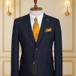 Costume 2 Pieces bleu nuit uni deux boutons