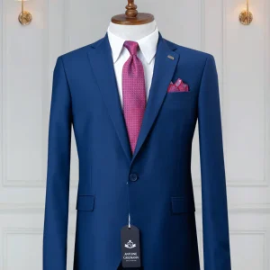 Costume 2 Pieces bleu royal un bouton