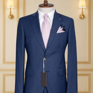 Costume 2 Pieces bleu royal uni deux boutons