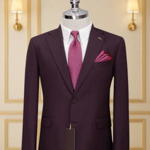 Costume 2 Pieces bordeaux uni deux boutons