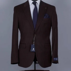 Costume 2 Pieces Marron Rayé