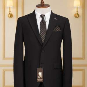 Costume 2 Pieces noir deux boutons 5