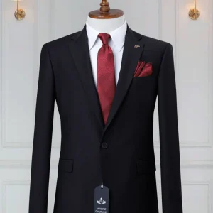 Costume 2 Pieces noir un bouton