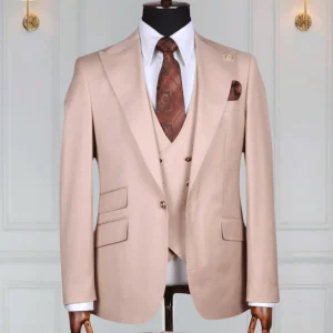 Costume 3 Pieces Beige Un Bouton V.I.P 3