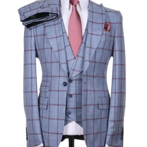 Costume 3 Pieces Bleu Motifs