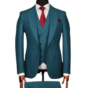 Costume 3 Pièces Bleu Paon - Luxe pour Homme à Dakar