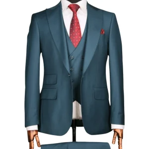 Costume 3 Pieces Bleu Paon