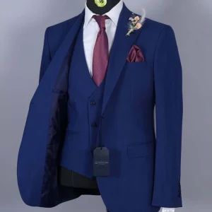 Costume 3 Pieces Bleu Smalt