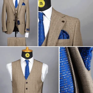 Costume 3 Pieces Marron Motif