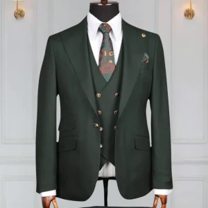 Costume 3 Pieces Vert Un Bouton V.I.P 3