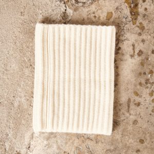 Snood unisex en cachemire 12 fils blanc écru - UNI 18