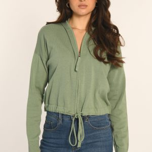 GILET CAPUCHE - SAUGE - ANDINA