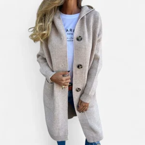 Ursule - Cardigan Long Élégant en Maille pour un Style Raffiné
