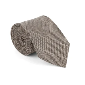 La Savile Row - Cravate en Prince de Galles Marron