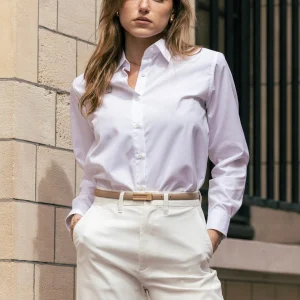 La Vendôme - Chemise oversize en popeline blanche de coton biologique