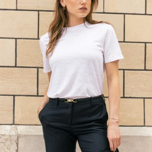 Le Touquet - Tee-shirt blanc en lin - Femme
