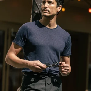 Le Touquet - Tee-shirt bleu en lin