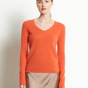 Pull col V cachemire mandarine femme - LILLY 2B