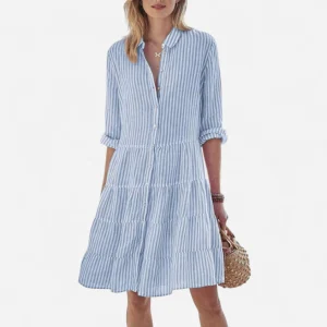 Anna – Robe d'été rayée élégante et confortable pour femme
