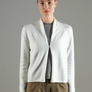 Cardigan col châle femme en cachemire blanc écru - NAMI 2