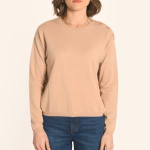 PULL BOUTONNÉ - LATTE - AMELINA
