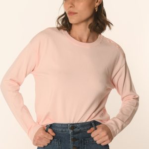 PULL BOUTONNÉ - ROSE PÂLE - AMELINA