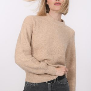 PULL COL ROND - BAMBI - CAMEL