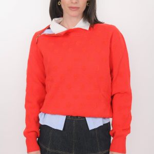 PULL COL ROND - BESSY - ROUGE