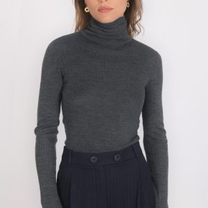 PULL COL ROULE - B-OLYMPE - ANTHRACITE