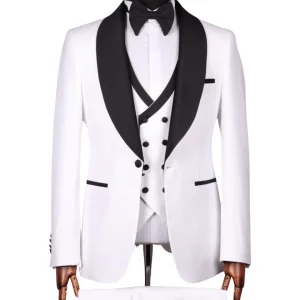 Smoking  3 Pieces Blanc Noir 2