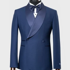 Smoking Croisé Deux Boutons Bleu