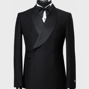 Smoking Croisé Deux Boutons Noir