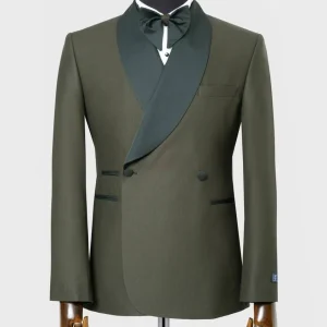 Smoking Croisé Deux Boutons Vert