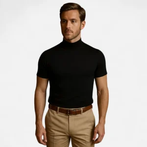 T-shirt Col Roulé Casual Solide - Élégance et Confort au Quotidien