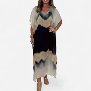 Magalie - Robe en mousseline Dip Dye élégante pour femmes