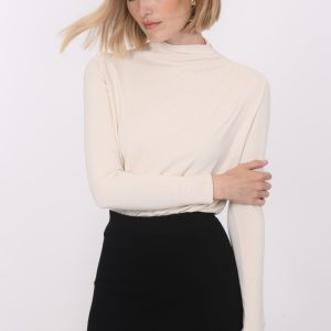 T-SHIRT COL MONTANT - BASSA - CREME