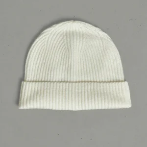 Bonnet unisex en cachemire 4 fils blanc écru - UNI 11
