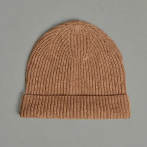 Bonnet unisex en cachemire 4 fils camel - UNI 11