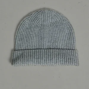 Bonnet unisex en cachemire 4 fils gris clair - UNI 11